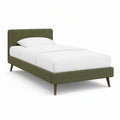 Cama Individual Estofada Verde-Azeitona 90 x 200 cm