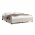 Cama de Casal Estofada em PU Bege para Colchão 160 x 200 cm