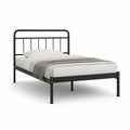 Cama Individual em Aço Preto 90 x 190 cm
