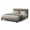 Estrutura de Cama de Casal Estofada Taupe 160 x 200 cm