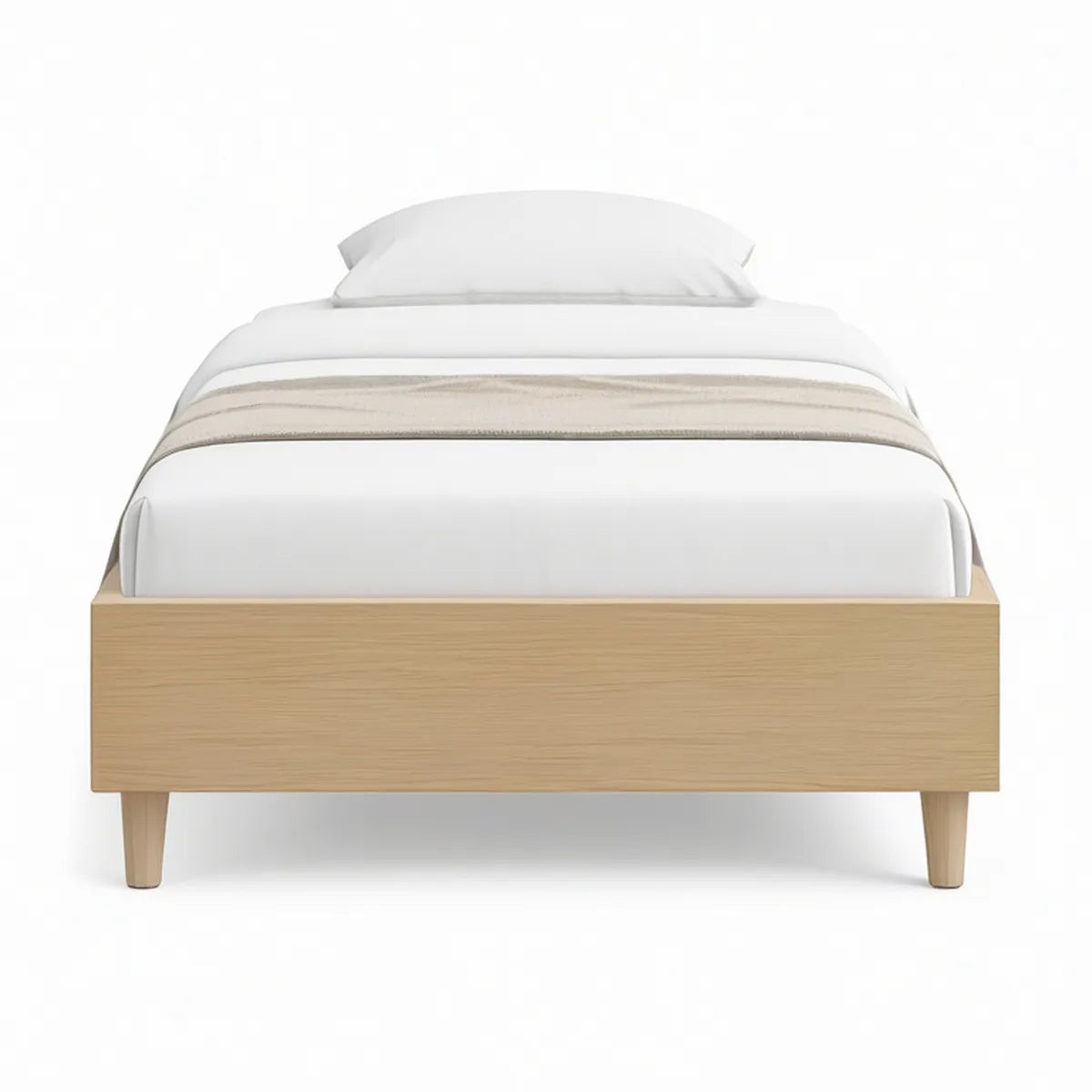 Cama Individual 90 x 190 cm em MDF Carvalho Claro