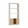 Estante em MDF Branco e Carvalho Claro 80 x 35 x 200 cm