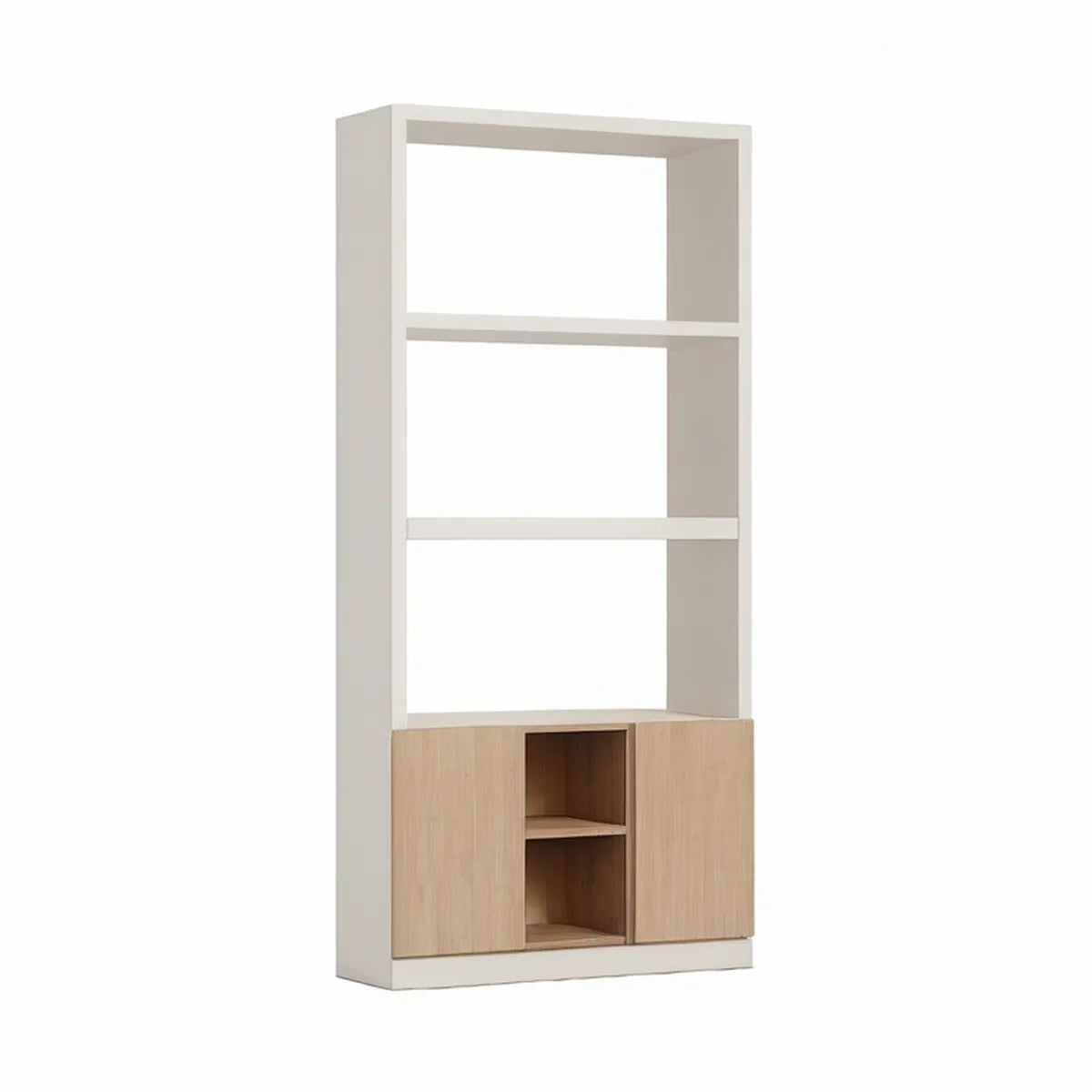 Estante em MDF Branco e Carvalho Claro 80 x 35 x 200 cm