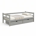 Cama Infantil Individual Cinzenta com Guardas Laterais e 2 Gavetas, 198 x 98 x 72 cm, para Colchão 90 x 190 cm